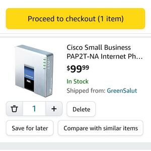 Cisco Small Business PAP2T-NA Internet Phone Adapter with 2 VoIP Ports